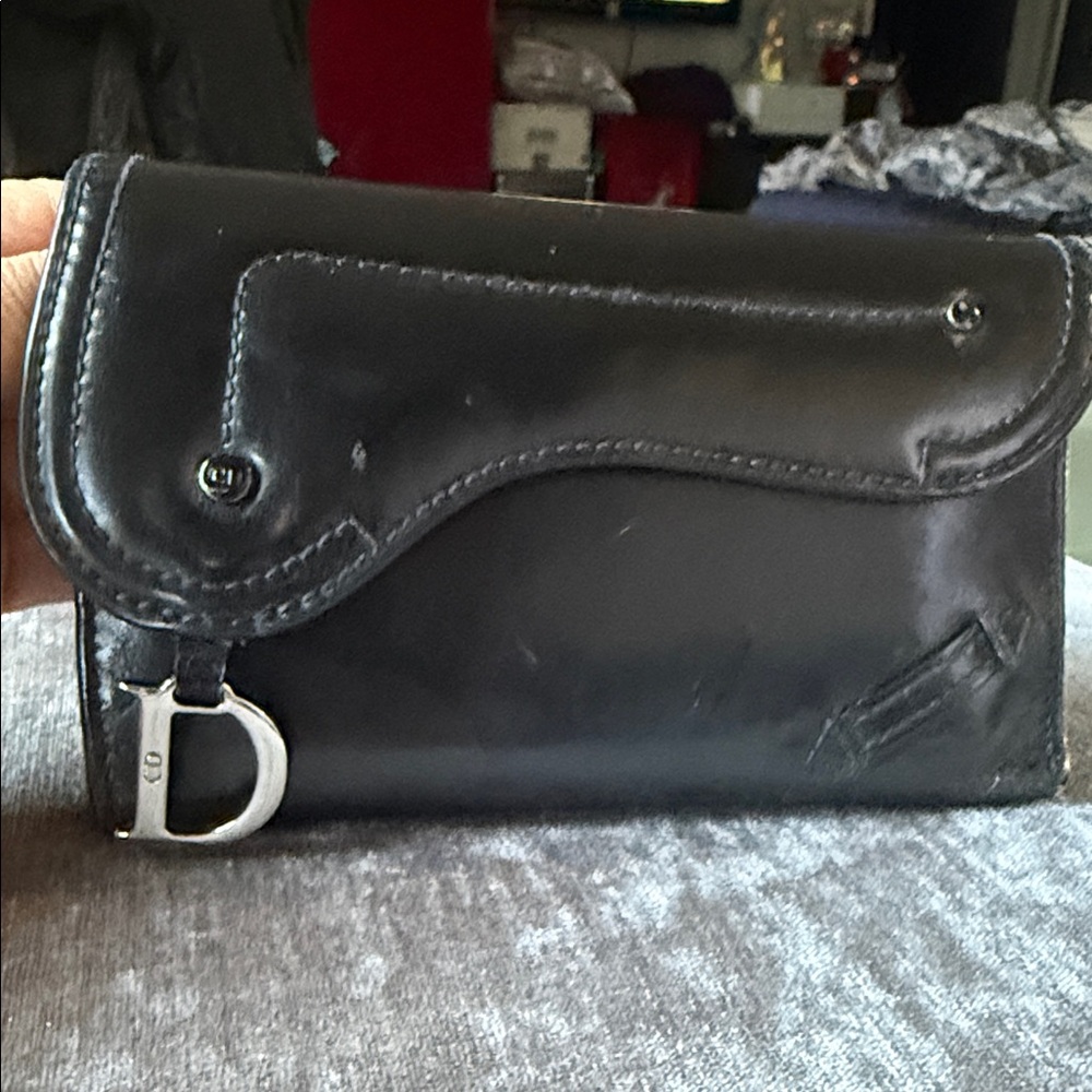 Dior Black Leather Wallet with Silver Logo - Picture 15 of 16